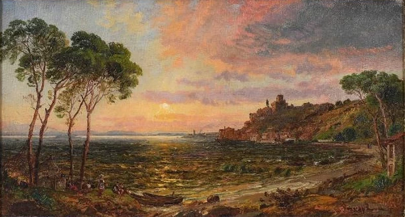 Tramonto sul lago Thrasemine, 1881